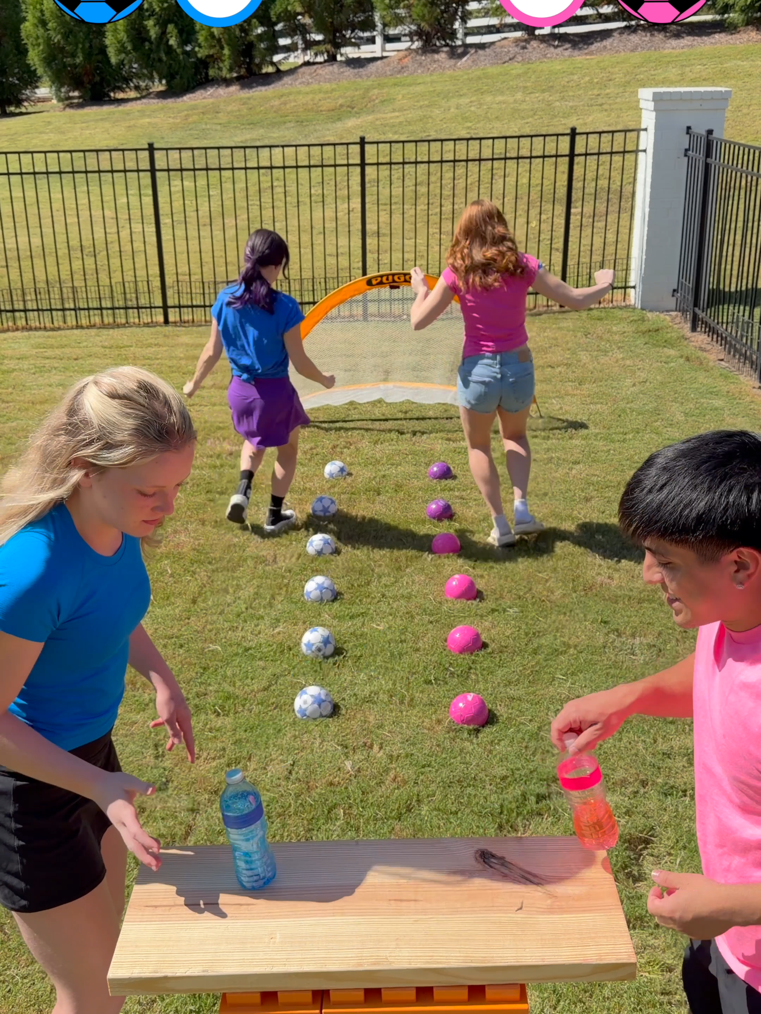 Soccer Challenge! Blue vs Pink! #gametok #game #viral #gamenight #partygames