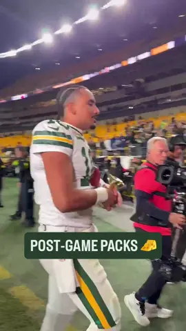 Jordan Love and Christian Watson showing love to the fans after the hard-fought win. 💚 #nfl #greenbaypackers #cheeseheads #gopackgo 