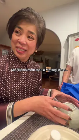 my mom was so proud and excited to show us…. someone pls tell her she did a good job in the comments #filipino #mom #kintsugi 