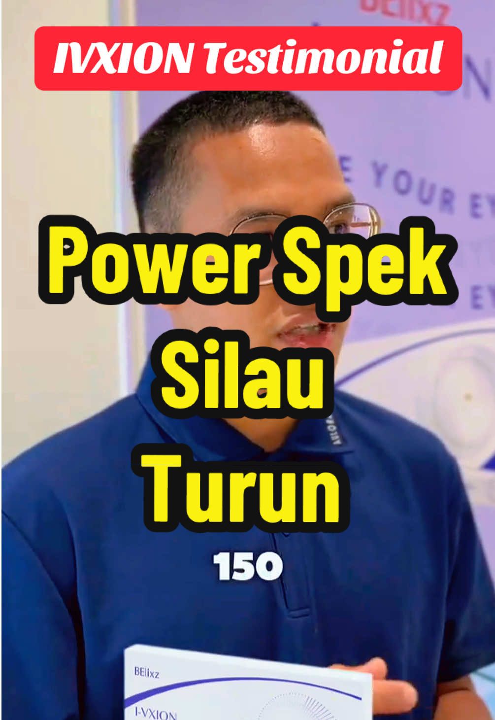 Power spek & Silau turun selepas mengambil IVXION. #vitaminforeyes  #rabun  #silau  #ivxion  #beinternational  @BE Pioneer RCCA Lee Wan Sian 