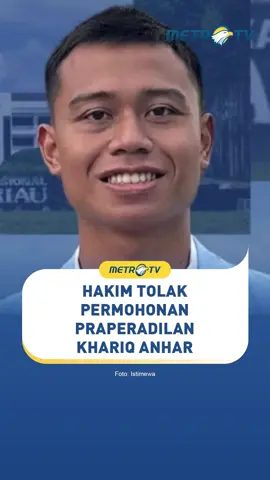 Hakim tunggal PN Jakarta Selatan menolak seluruh permohonan praperadilan yang diajukan aktivis Khariq Anhar terkait status tersangka penghasutan aksi demonstrasi Agustus lalu. #tiktokmetrotv #beritaviral #viral #tiktokberita #metrotv #fyp #khariqanhar #demo #penghasutan #tersangka #praperadilan #PNJakartaselatan #aktivis