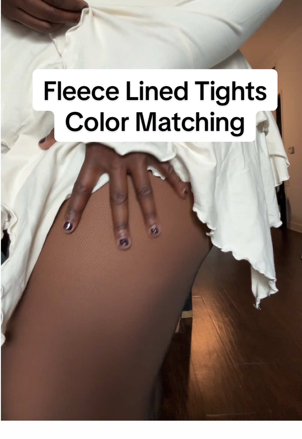 Deep is the best color of fleece lined tights for the dark skin girls! #blackwomen #fleecelined #fleecelinedtights #fallfashion #winterfashion 