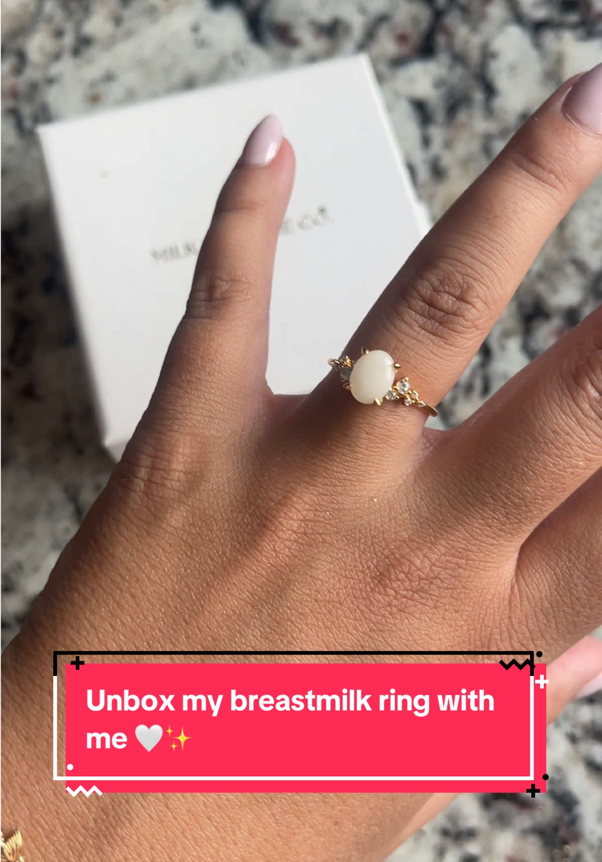 I didn’t have the best experience bf with my first so with my second I wanted to commemorate our BF journey 🤍✨ I ordered it from @Milk Couture Co. #breastmilkring #ebf #relatablemom #motherhood #stayathomemom 