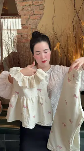 Bộ quần áo cho bé gái, set áo sát nách bèo tầng phối quần dài 