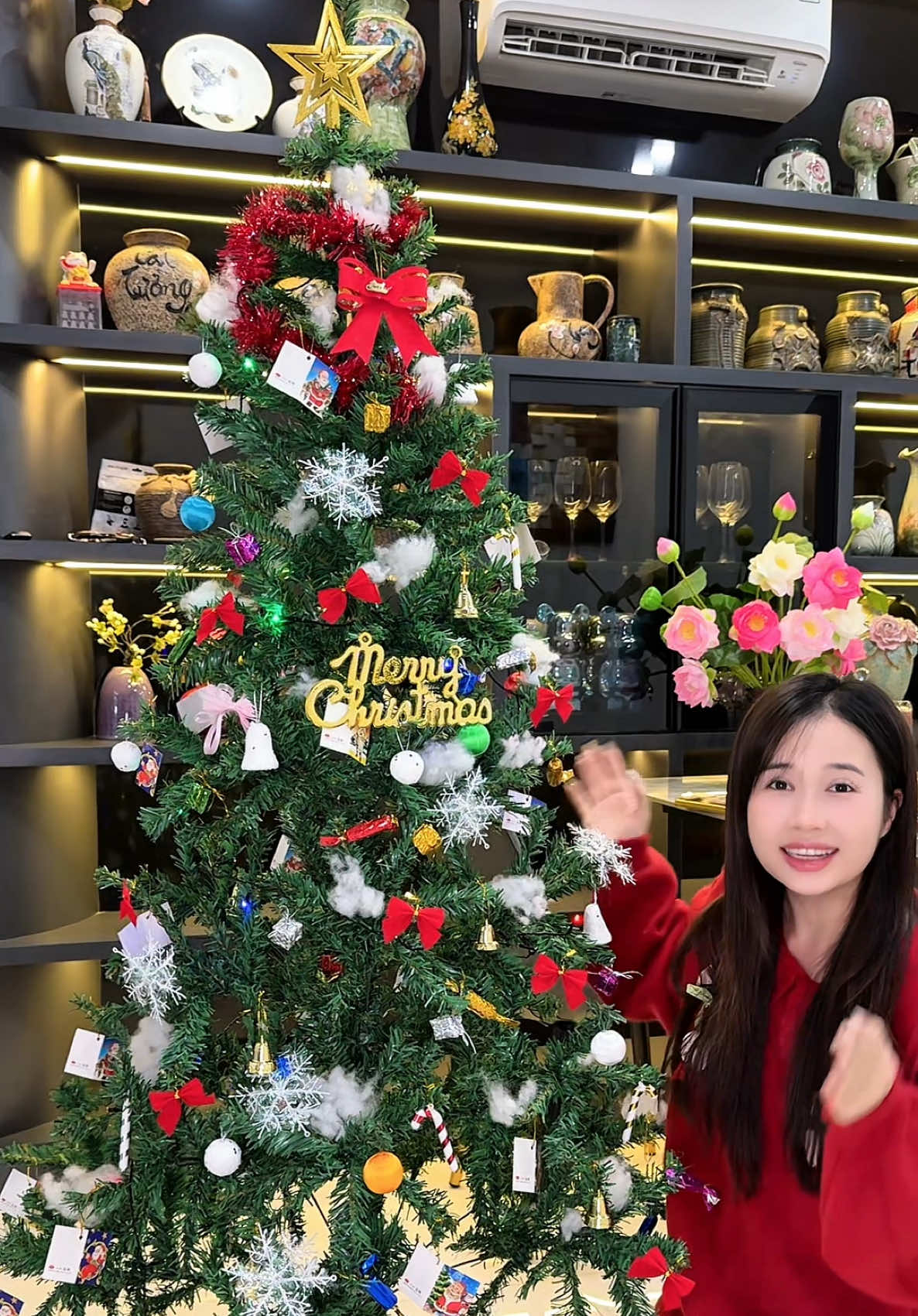 Cây thông Noel 1m8 Đế sắt kèm bộ phụ kiện trang trí và đèn led #caythongnoel #caythonggiangsinh #merrychristmas 