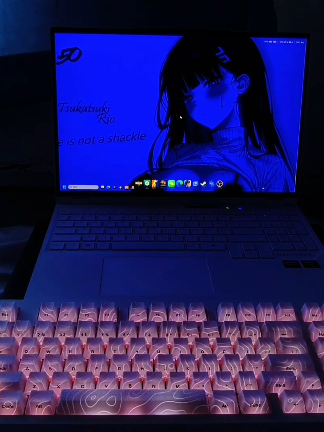 Mê hông 😍 #saleluongve #bànphímgaming #laptopgaming #animewallpaper #keyboard 