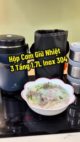 Hộp Cơm Giữ Nhiệt 1.7L 3 Tầng Inox 304 #giadung #donhabep #elmich #hopcomgiunhiet #hopcomvanphong 