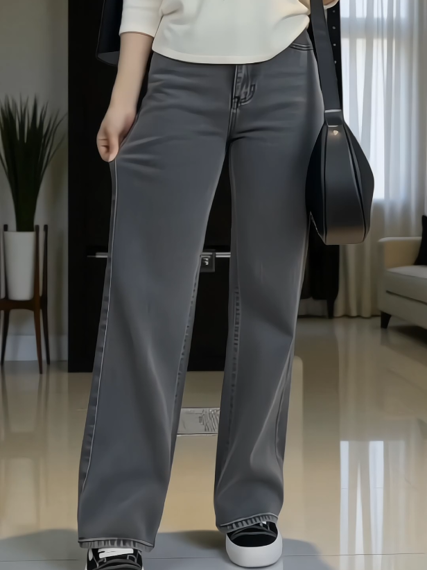 Celana Boyfriend Jeans Kulot Panjang Highwaist