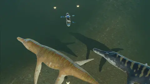 Made a quick Marine Reptile River cruise in sandbox with all 7 species. This is super bare bones right now but will add more later. I haven’t even started modular building yet as it’s a pretty time consuming challenge to learn how on the PS5 console.  Started a new YouTube channel@BuildaPark  I’ll be posting more content there in the future!  #jurassicworldevolution3 #viral #fyp #foryou 