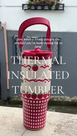 so pretty strawberry red tumbler #strawberry  #schooltumbler #officetumbler #worktumbler #insulatedtumbler  