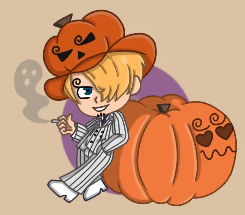 Some spooky Chibis to celebrate the season 🎃🦇✨ #onepiece #sanji #zoro #zosan #fypシ 