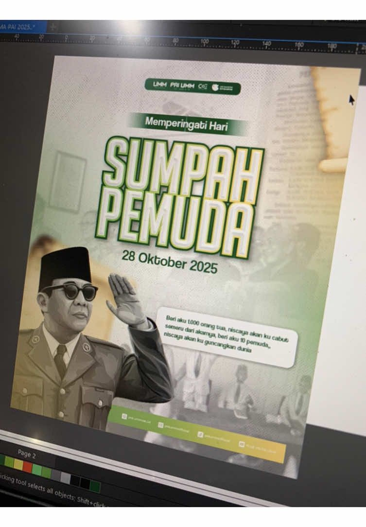 ngedit itu cepet, yang lama itu ngumpulin ide nya #sumpahpemuda #inspirasidesign #coreldraw #indonesia #tutorialedit 