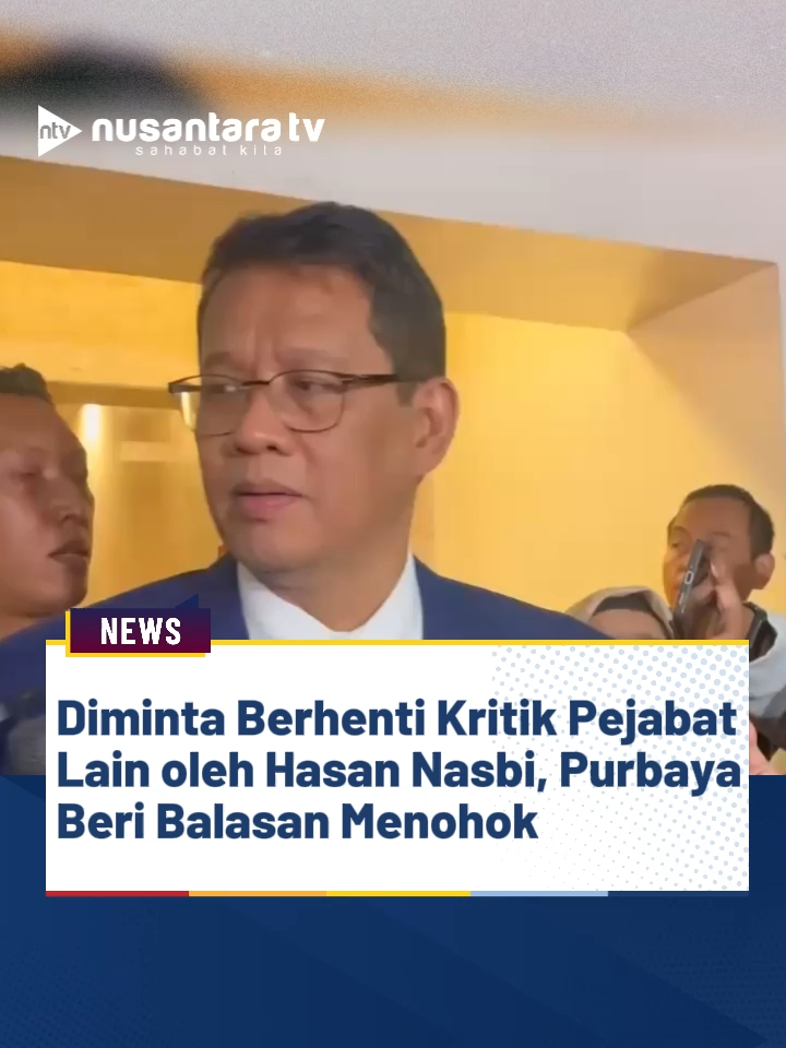 Menteri Keuangan Purbaya Yudhi Sadewa memberikan respons menohok kepada eks Kepala PCO Hasan Nasbi.  Respons ini muncul setelah Hasan Nasbi meminta Purbaya untuk menghentikan kritik terbuka terhadap pejabat negara lain dan menyarankan agar kritik dilakukan di ruang tertutup demi menjaga soliditas pemerintah.  Purbaya, dalam tanggapannya, secara tidak langsung menolak saran tersebut dan menekankan pentingnya transparansi. ----------------- NRF #Purbaya #MenkeuPurbaya #HasanNasbi #nusantaratv #nusantaratvsahabatkita
