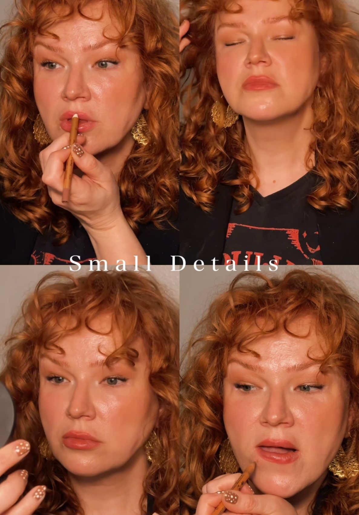 I love all the small details when doing makeup, small but very impactful ✨ What is your favorite small detail that you love to do? 💄  #makeupdetails #makeup #makeuptutorials #beautycontent #beauty #redhead #curlyhairdontcare #details #makeuplover #makeuplooks 