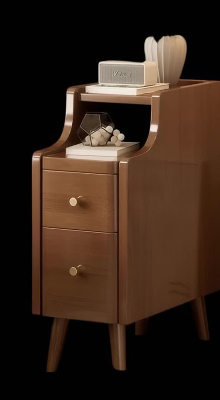 “Small bedroom woes? This narrow nightstand is a game-changer! Way slimmer than conventional nightstands, it’s flexible to fit any tight corner, provides ample storage, and looks chic. Say goodbye to clutter and hello to space—order today!” 