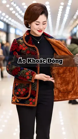 Áo khoác bông trung niên nhẹ ấm – sang trọng, tinh tế, tặng mẹ yêu | #aokhoacbame #aotronbong #aotrungnien #tiktokshopvn
