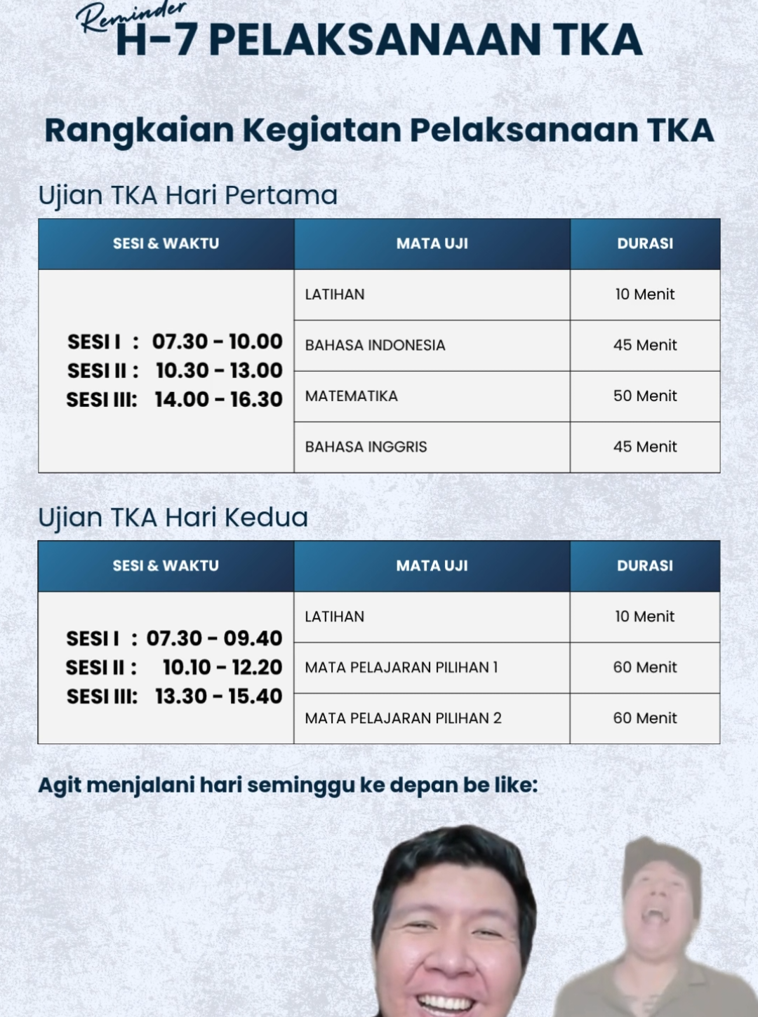 Seminggu ke depan, cuma bisa disenyumin aja. SEMANGAT!!! #tka #snbp #snbt #utbk #ptn