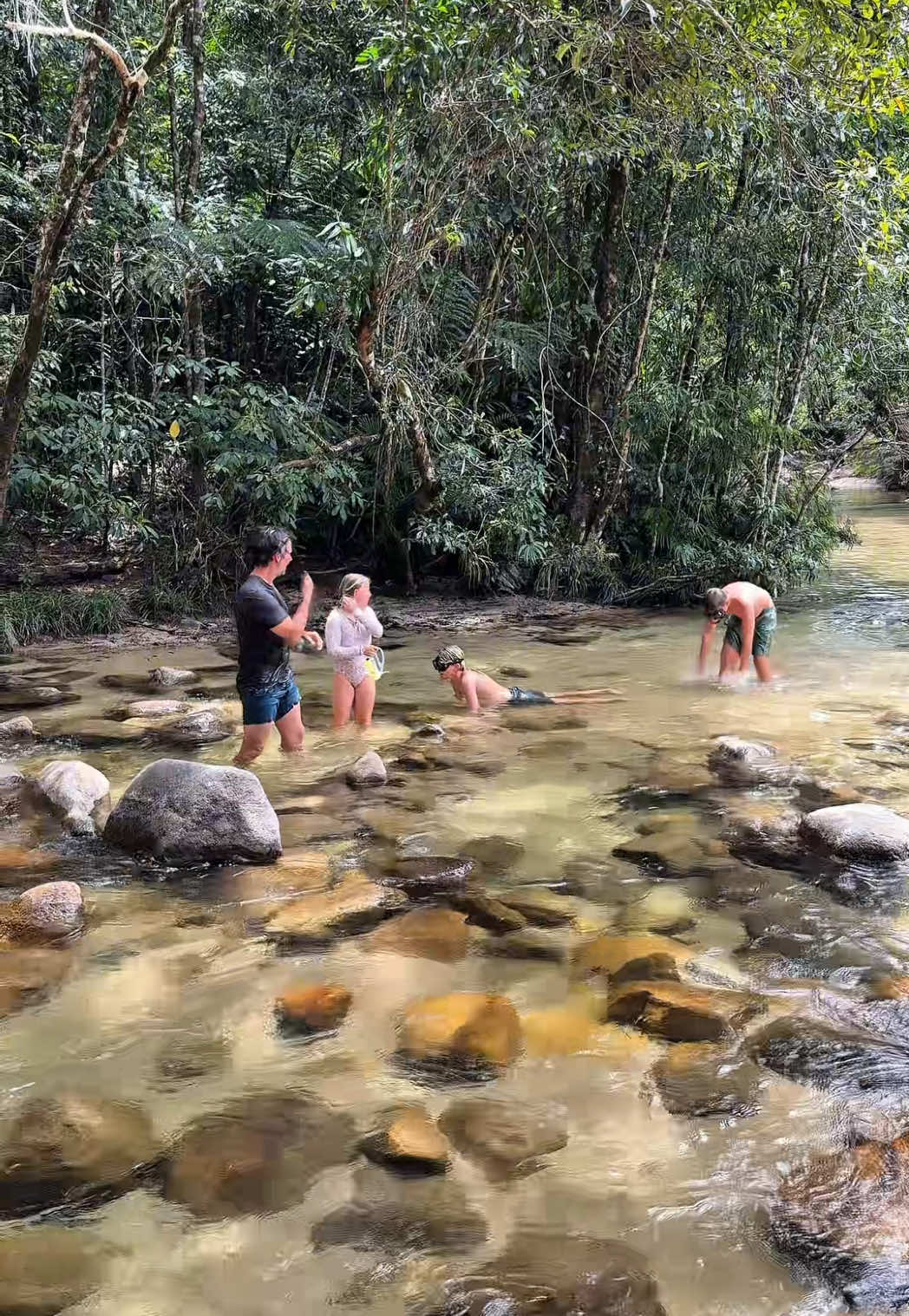 This swimming hole is a MUST👙🩵 Was in awe of this beautiful spot near Tully, QLD.  Pack ya swimmers and get ya butts there😍 #swimminghole #rockpool #adventurefamily #AdventureKids #waterfall 