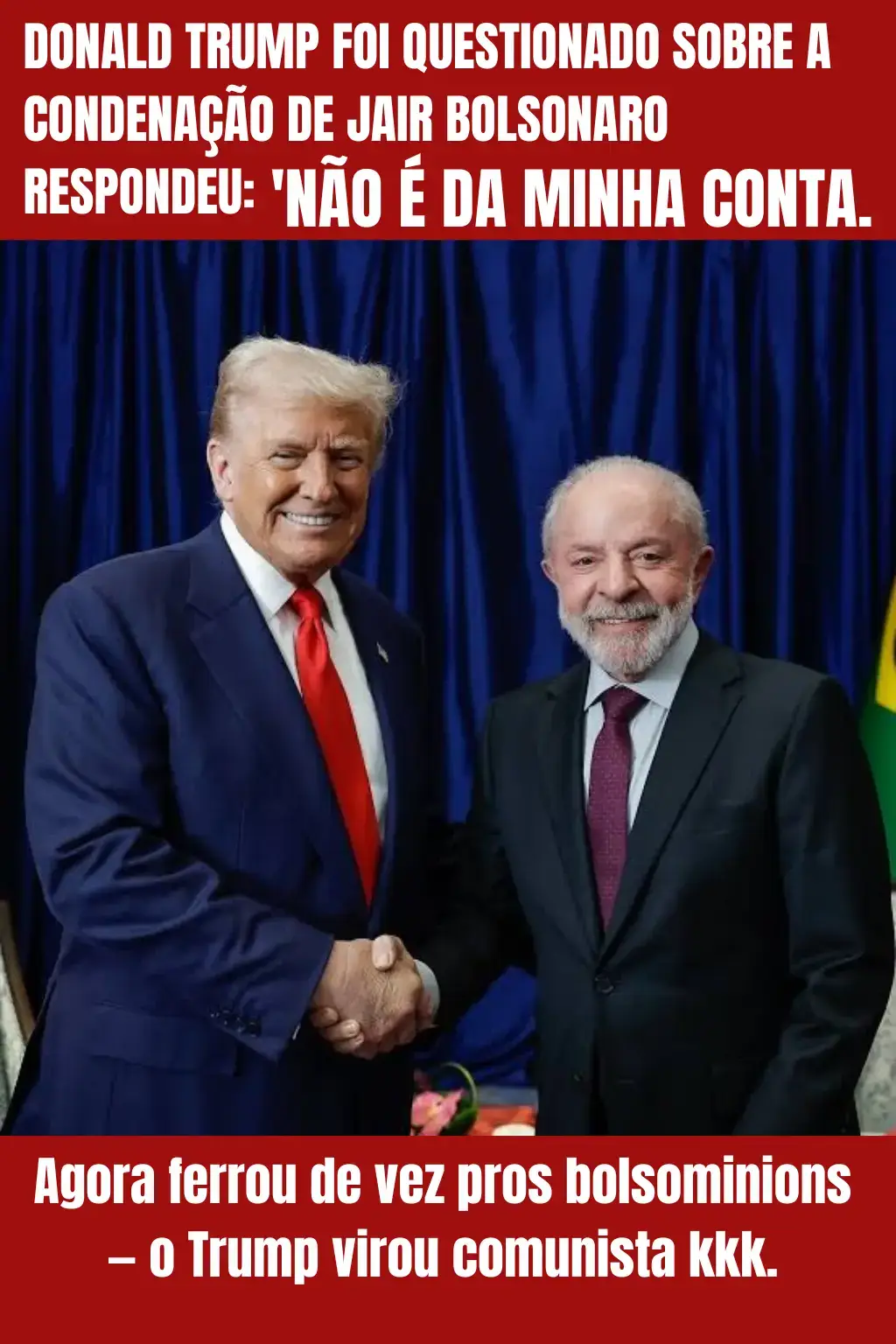 Trump surpreende e deixa bolsominions sem chão: “não é da minha conta!” #Trump #Bolsonaro #Lula #Política #Comunista    