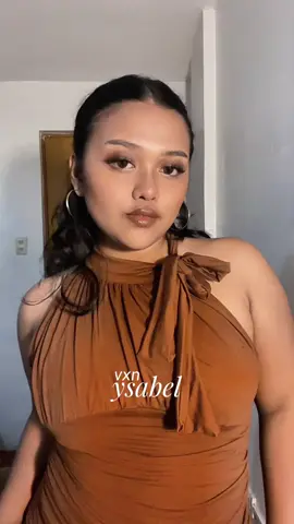 The VXN Ysabel Top in brown — a halter top that’s effortlessly chic, super comfy, and designed to highlight your natural shape. @VXN Brand  #VXNClothing #HalterTop #ClassyOutfit #MidSize #TopsForWomen