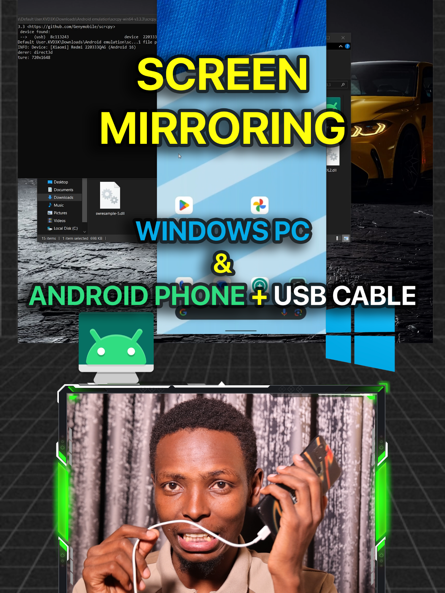 How to Screen Mirror your Android phone to your Windows Laptop for Free using SCRCPY Laptop: @lenovolegion Mic: @hollylandglobal Phone: @googlepixel Source Repo: @github #scrcpy #android #screenmirroring #windows #screenshare #techtips #app #androidtips #tutorialpc#screencast#samsungdex #techtok #laptop#LenovoLegion #tipsandtricks #adb #screensharing #pc #obs