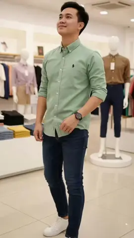 Kemeja Kerah Panjang Pria Slimfit kasual premium #KemejaHijau #OOTDpria  #KemejaCasual #FashionPria  #promogajiansale🔥 