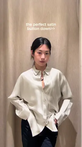 finding the perfect satin button down shirt so you don't have to #londonfashion #massimodutti @massimodutti 