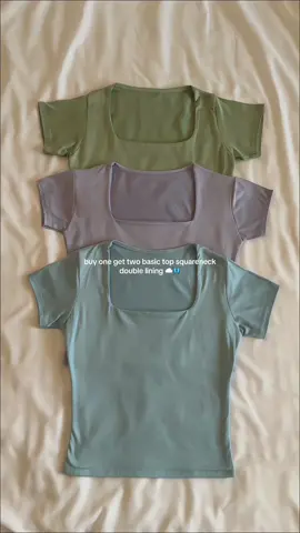 double lining squareneck top >> #basictop #squarenecktop #buy1get2 #outfit 