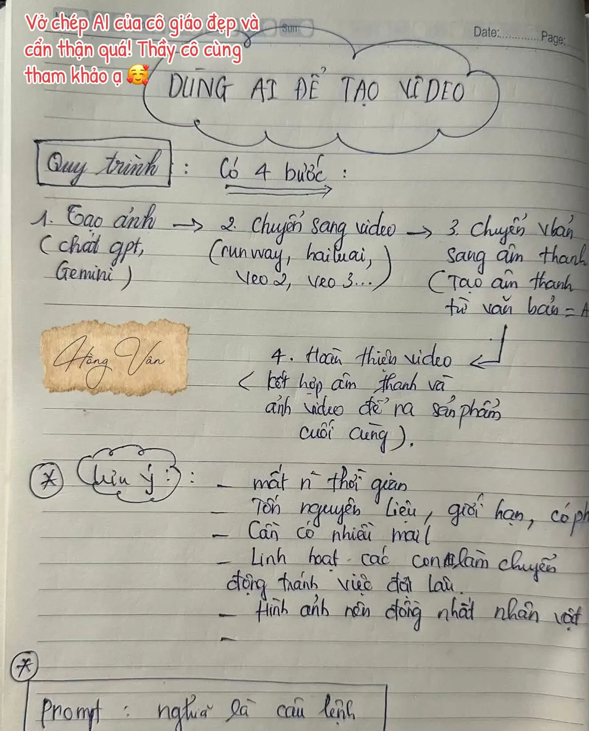 Áp dụng AI trong dạy học. Các thầy cô tham khảo nhé ❤️ Cre:  Hồng Vân ghi chép lại