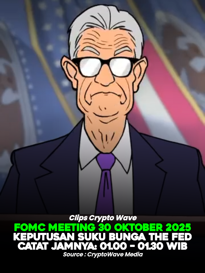 📢 FOMC ALERT! Malam nanti bakal jadi momen penting buat market dunia 🌍 The Fed akan umumkan keputusan suku bunga — siap-siap volatilitas tinggi! ⚡️ 💥 Don’t blink, big move incoming! 🕐 30 Oktober 2025 | 01:00–01:30 WIB #cryptowave #cryptonews #fomc #jeromepowell #federalreserve 