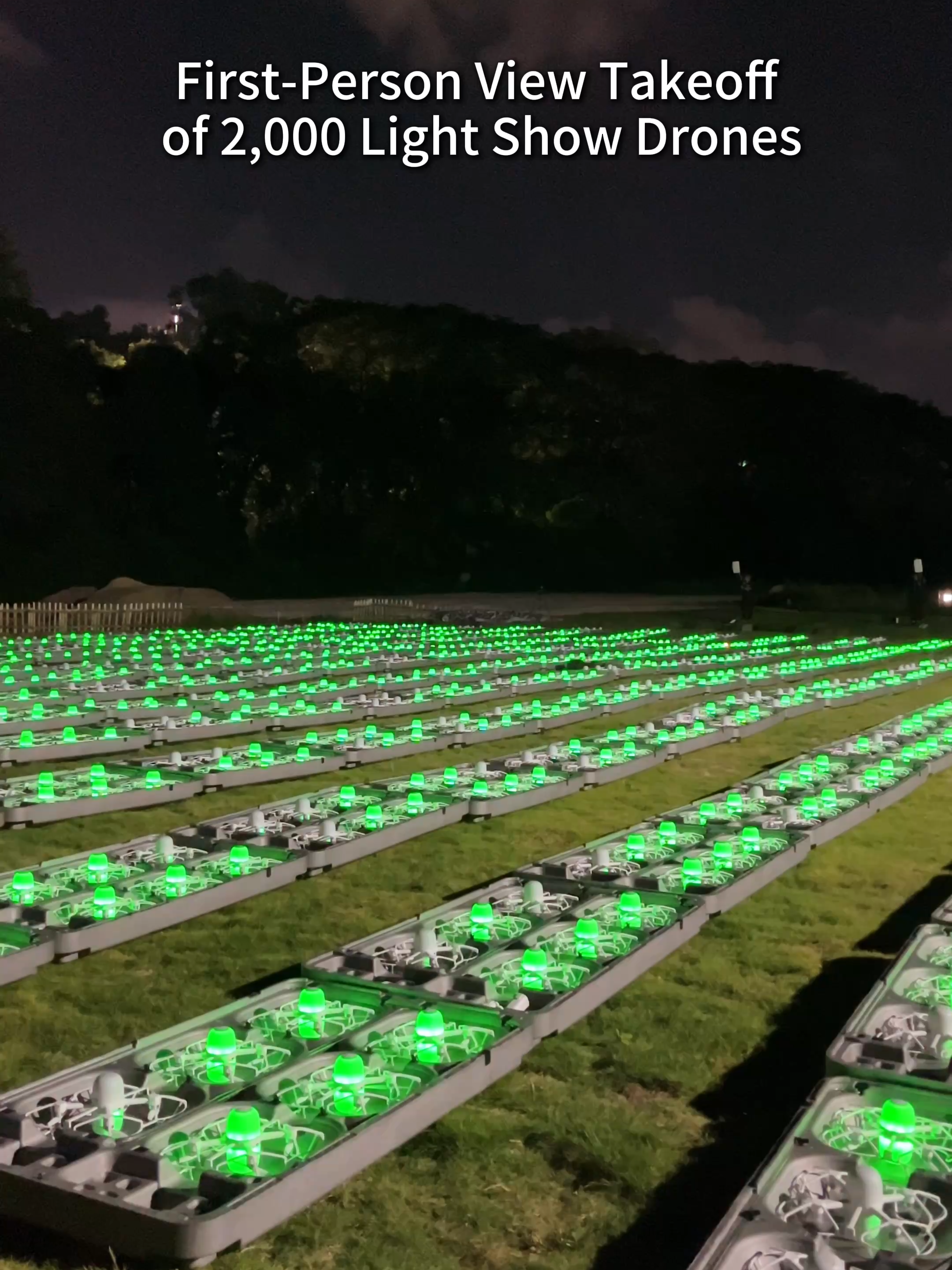 First-Person Takeoff View of 2,000 Drone Light Show Formation.#MMCUAV #drone #uav #LightShowDrones #droneshow
