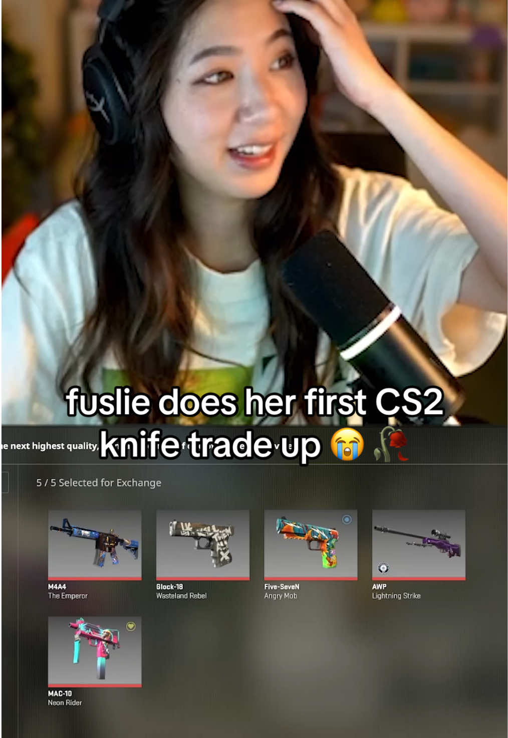 traded up $1000 for $10 ✌️ 😭 #fuslie #streamer #cs2 #gaming #fyp 