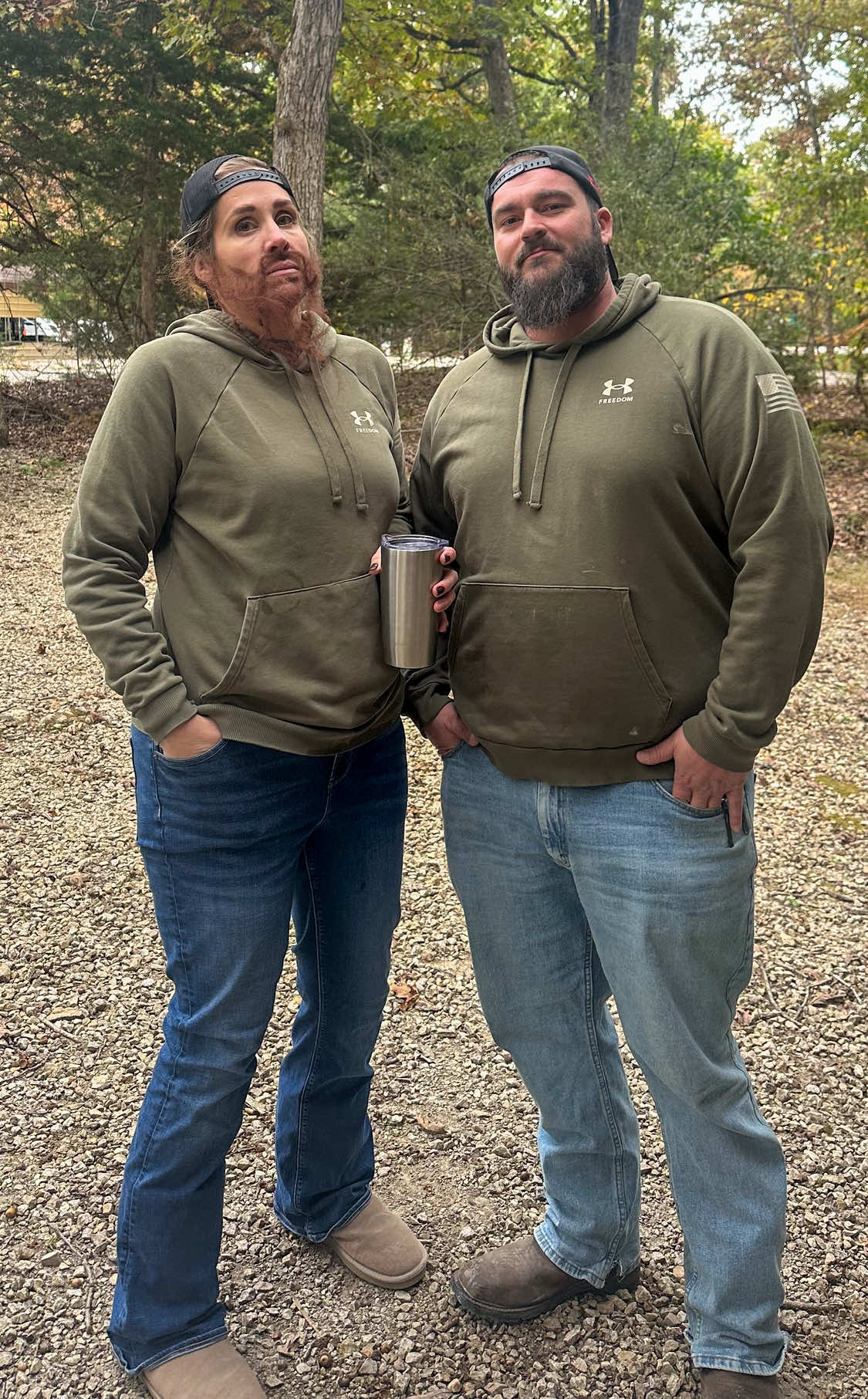 Introducing the worlds worst fake beard... the false advertisement from Spirit Halloween is criminal... but I made the best of it 🤣 the BF didn't want to get dressed up, so I dressed up as him... #halloween #costume #funny #fyyyyyyyyyyyyyyyy #couplescostume @dunn72687 