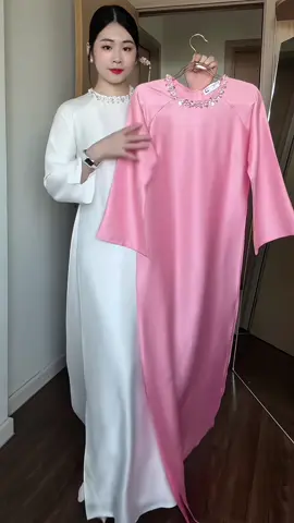 [Áo Dài Dáng Suông Bích Vân] Tay Lỡ Loe Lỡ Dài, Cổ Đính Pha Lê, Lụa Tơ Vân Cao Cấp, phù hợp mặc lễ Tết, đám Cưới Hỏi, đi chơi#aodainu #aodaidangsuong #aodailua #thoitrangnu #xuhuong 