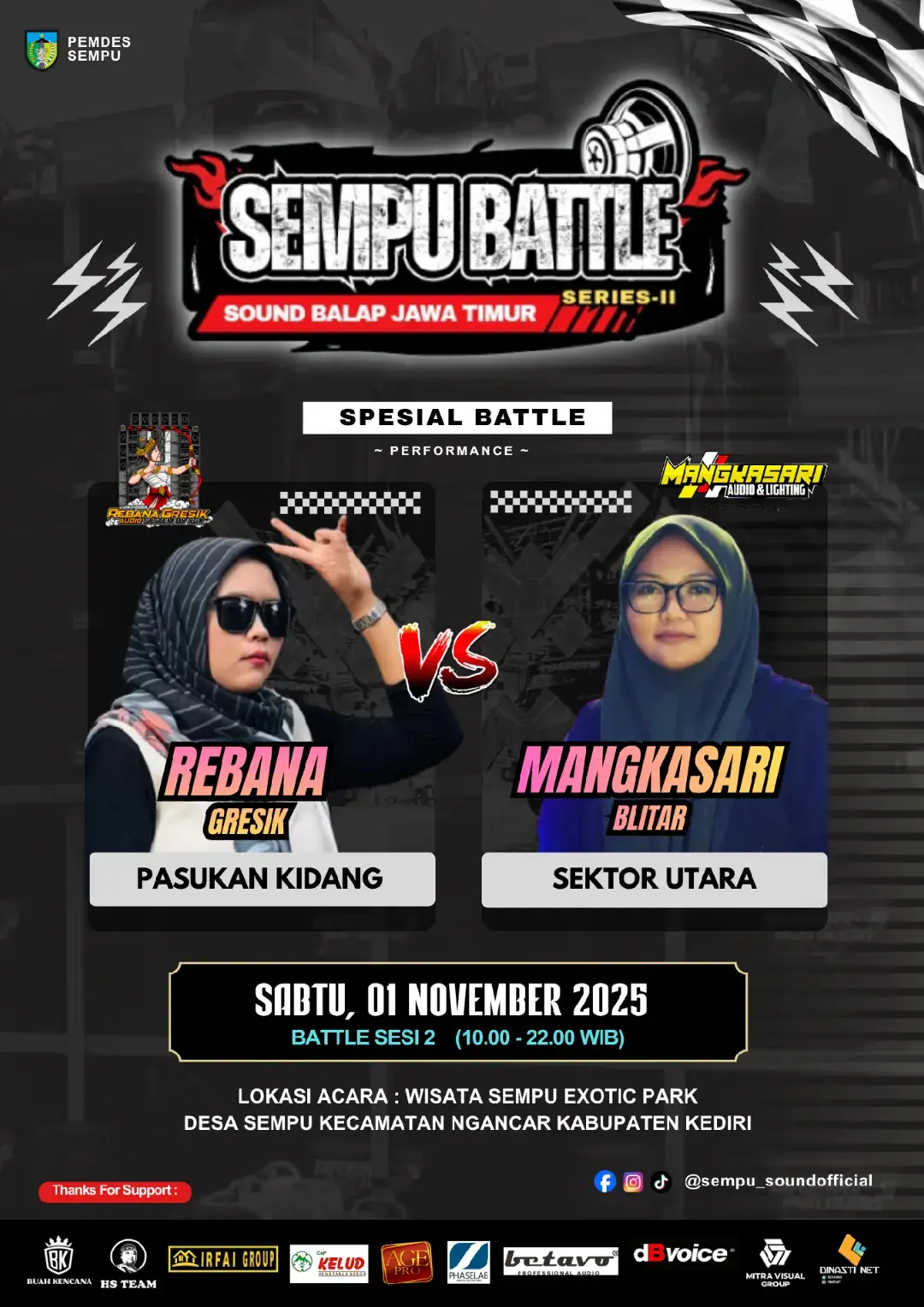 PESONA SOUND WEDOK Spesial Battle REBANA AUDIO Gresik vs MANHKASARI Blitar @rebanagresikaudio vs @trian.aw  Battle Sesi 2 Sabtu, 01 November 2025 At Sempu Exotic Park READY BOLO???  @pasukan.kidangg @pemuda_sektor_utara  #battlesempu2025 #sempuexoticcarnival 