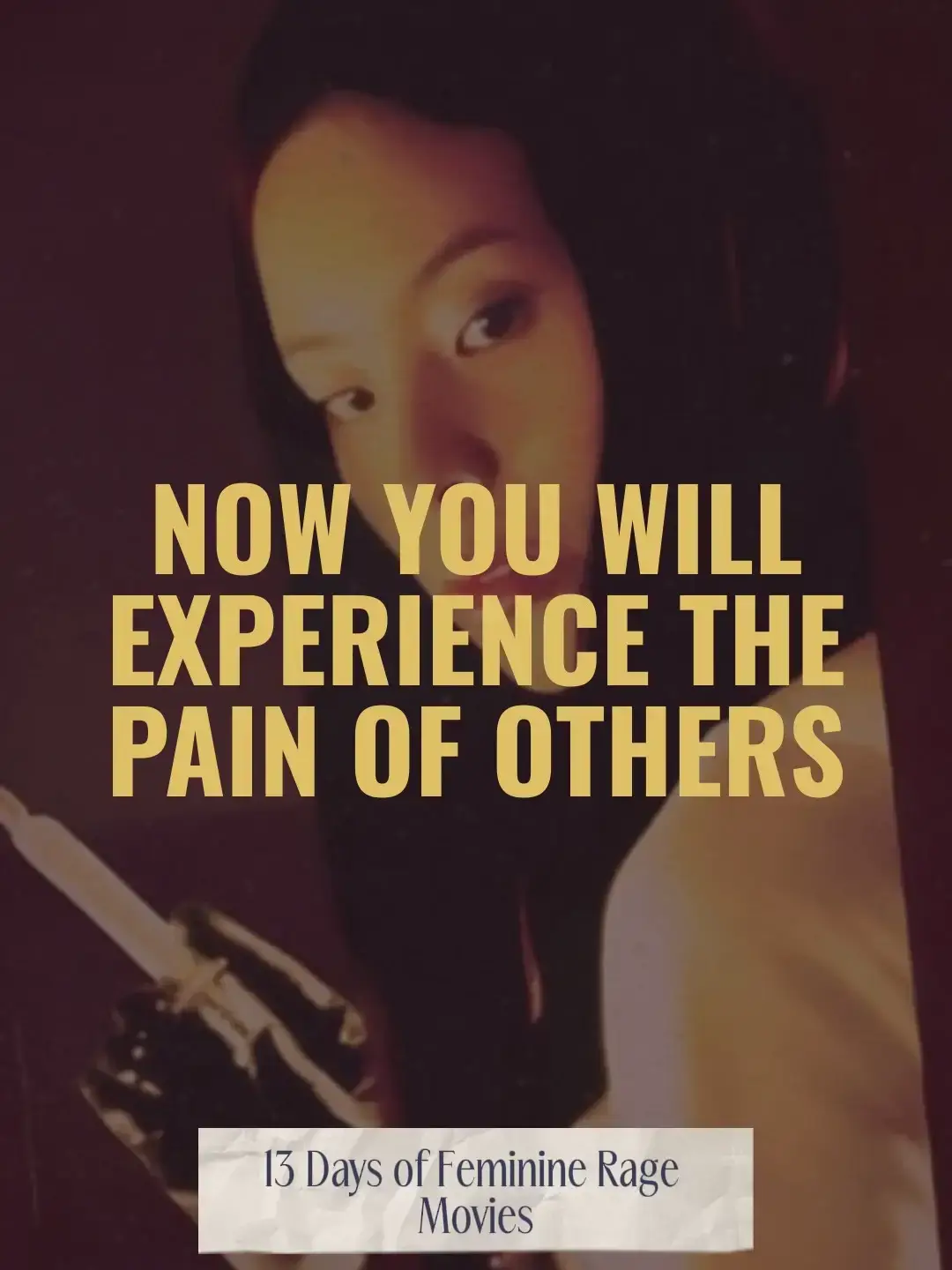 13 Days of Feminine Rage Horror | Day 8  Audition (1999)  Where to watch:  Tubi He thought she was the perfect woman. He never asked what she survived to become her. A fantasy built on silence can’t survive the truth. When she finally speaks, she speaks in steel. “Kiri kiri kiri.” #femininerage #90s #horrormovies