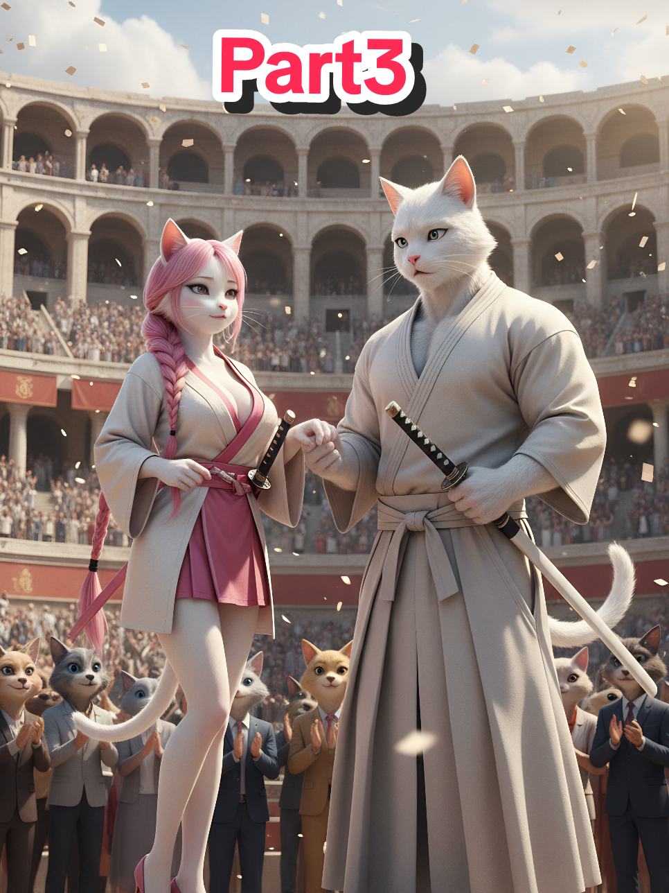 Part 3: Watermelon Carving Contest: Who Will Win? #aicat #catsoftiktok #poorcat #cat #catstory 