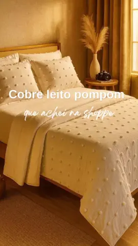 ✨️ Combre leito POMPOM! LINK NOS COMENTÁRIOS. #cobreleito #shopee #tikitok #viraliza #brasil 