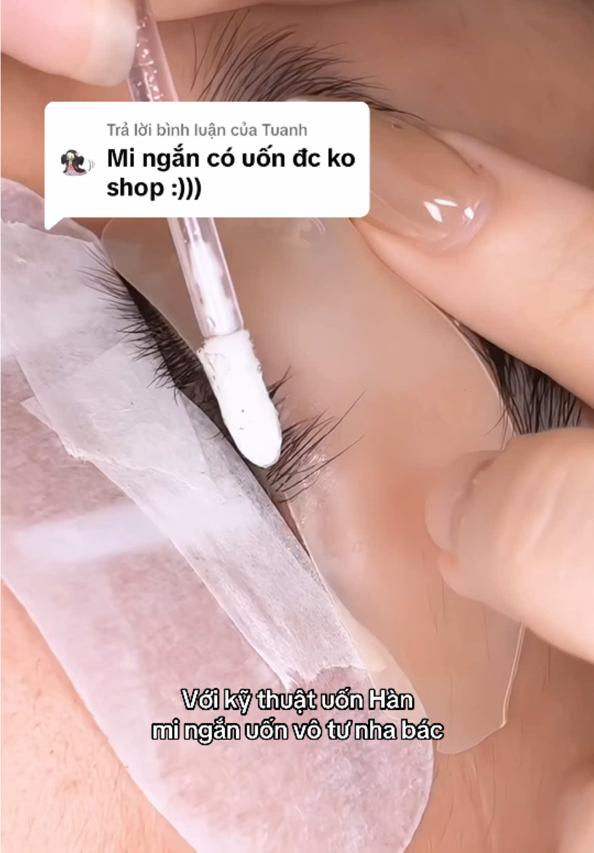 Trả lời @Tuanh mi ngắn uốn vô tư nha bác ơi, chọn trục phù hợp với mí mắt, với độ dài mi là okela ạ 🫶🏽