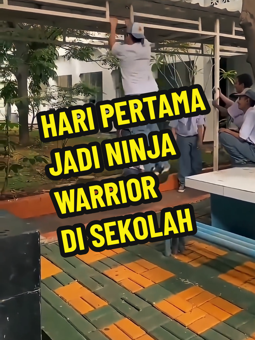 Jadi peserta ninja warrior, siswa ini latihan di sekolah #ninjawarrior #viralvideo #viraltiktok 