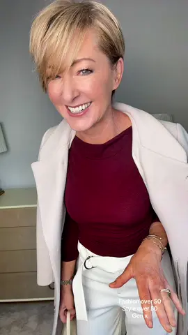 Out for lunch today  Trousers Karen Millen Top TikTok  Coat Reiss  Boots Zara  #classicstyle #fabulous50s #50andfabulous #ChicOver50 #EffortlessStyle 