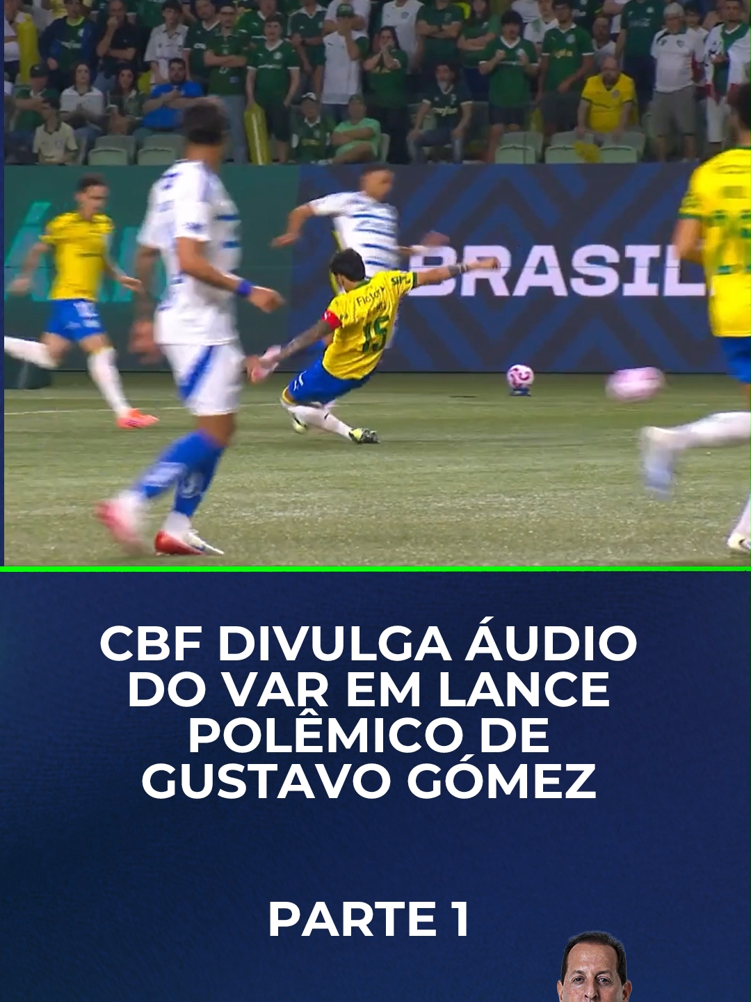 A CBF publicou o áudio da checagem do VAR no lance entre Gustavo Gómez e Wanderson, ocorrido no empate por 0 a 0 entre Palmeiras e Cruzeiro, no Allianz Parque, pelo Brasileirão. O árbitro de vídeo, Daniel Nobre Bins, recomendou a revisão por entender que o zagueiro manteve a perna estendida após atingir a bola, com intensidade alta. Rafael Klein, que comandava a partida, analisou as imagens e discordou, decidindo aplicar apenas o cartão amarelo. O lance vai ser tema de debate no #ArenaSBT 📺🔥 🎥 CBF  #tiktokesportes #palmeiras #cruzeiro #brasileirao