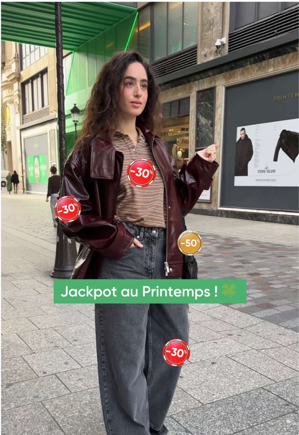 JACKPOT au Printemps ! 🍀Profitez des remises dès maintenant en magasin et sur Printemps.com Veste et pantalon @Remain Studios ,  Pull @Baum und Pferdgarten & sac @miista  📍4 ème étage, Printemps Haussmann Femme #Printemps #bonsplans 