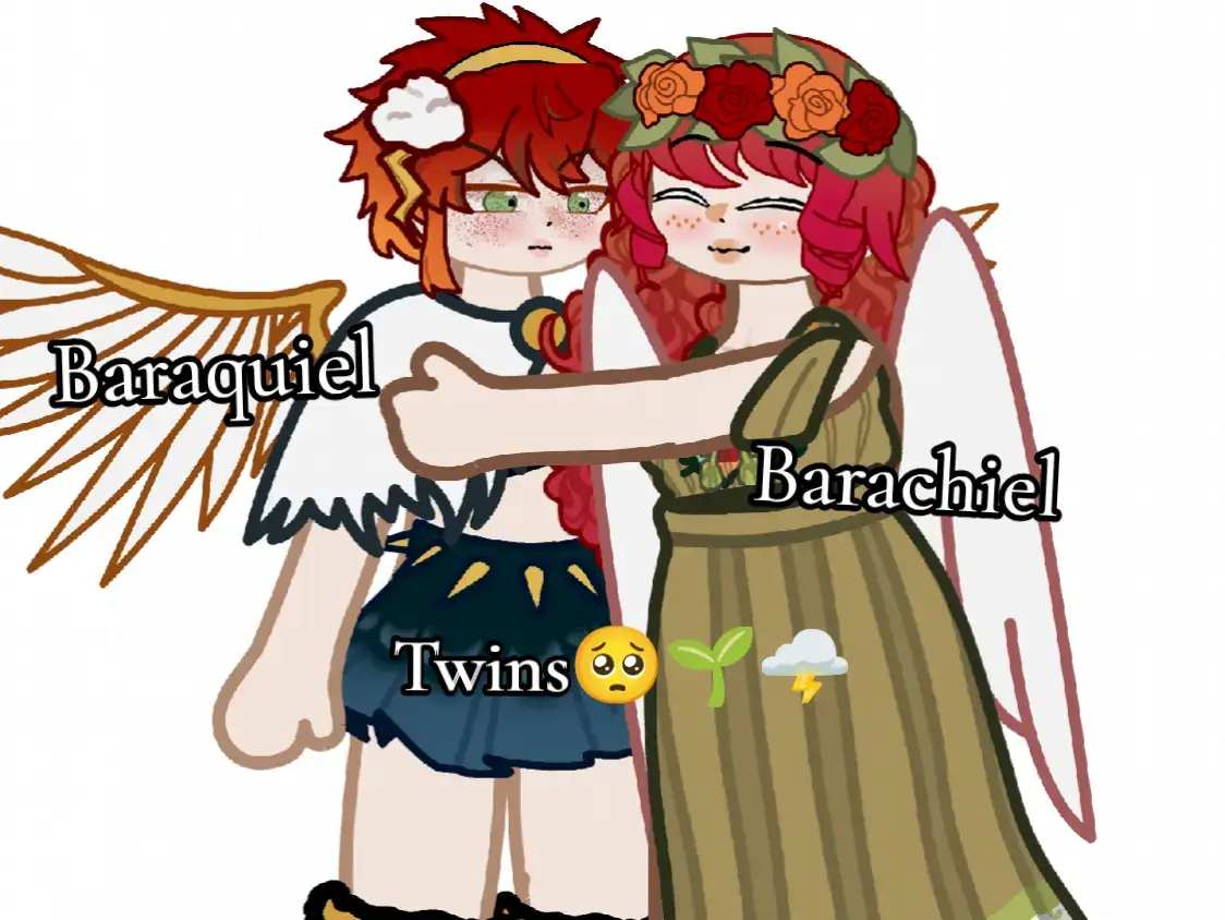 Smyazza está haciendo Nefilims 😏 Baraquiel en el libro de Enoc es un vigilante  que también enseño la astrología y las tormentas  a diferencia de Barachiel (que algunos dicen que son el mismo por eso las hice gemelas xD)  #myoc #gacha #fallenangel #parati #fypp 