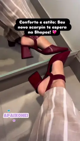 Sapato Scarpin Feminino Tira Grossa Fivela Salto Medio Quadrado Moda #scarpin #scarpinfeminino #saltomedio 