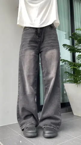 สีดำฟอก #Baggyjeans #jeans #OOTD #กางเกงยีนส์ #กางเกงยีนส์ขากระบอก 