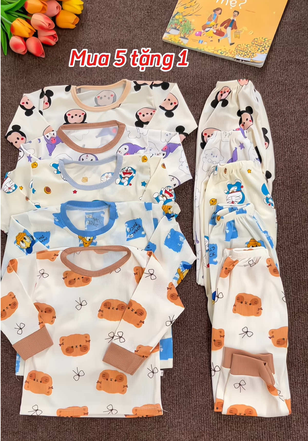 Mua 5 bộ tặng 1 bộ, combo 6 bộ thun tăm dài tay quần dài cho bé vừa rẻ vừa đẹp nè #bodaitaychobe #bothudongchobe #bodaitaytamlanh #quanaotreem #xuhuong 