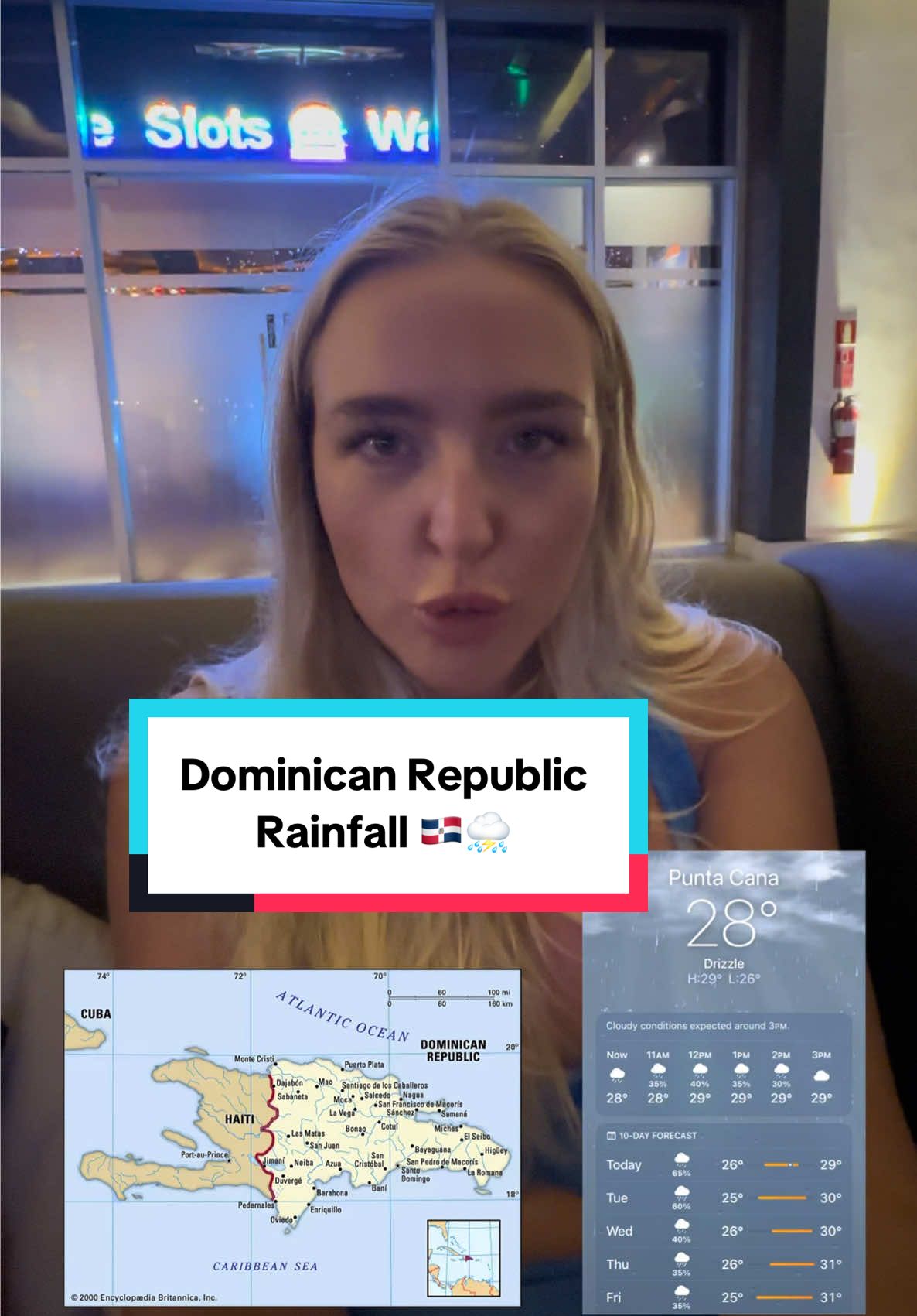 Another clip of the awful weather we experienced in Dominican Republic 🇩🇴 We stayed at a hotel resort in Punta Cana🏝️ This hotel was called Royalton Bavaro🏨 It was lovely and they were very supportive and entertaining even though the weather put a downer on everyone’s holiday!! This is all down to a hurricane in the Caribbean Sea which looks like it is now CAT5 and heading imminently towards Jamaica/ Haiti 🇯🇲🇭🇹Take care everyone ❤️#puntacana #dominicanrepublic #fyp #holidays #weather 