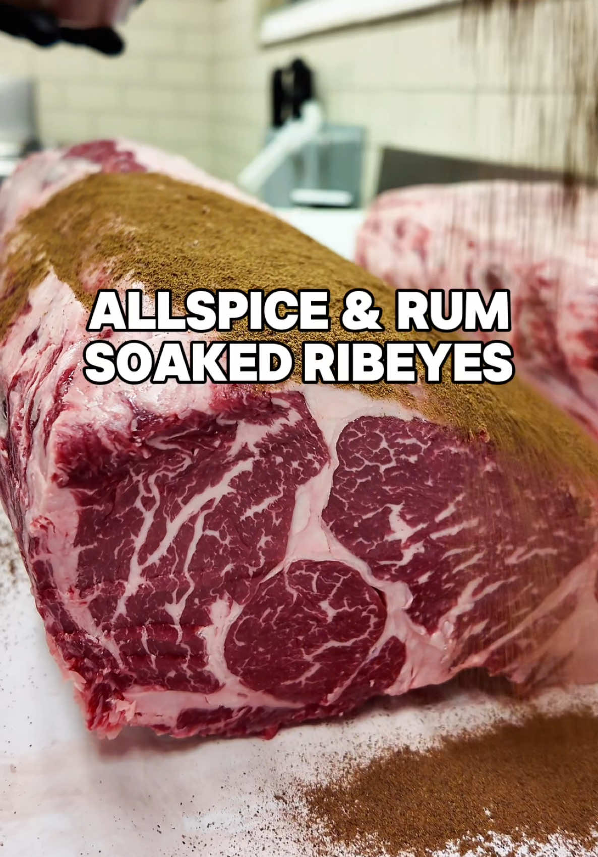 Allspice and Rum Soaked Ribeyes 🥩 #steaktiktok 