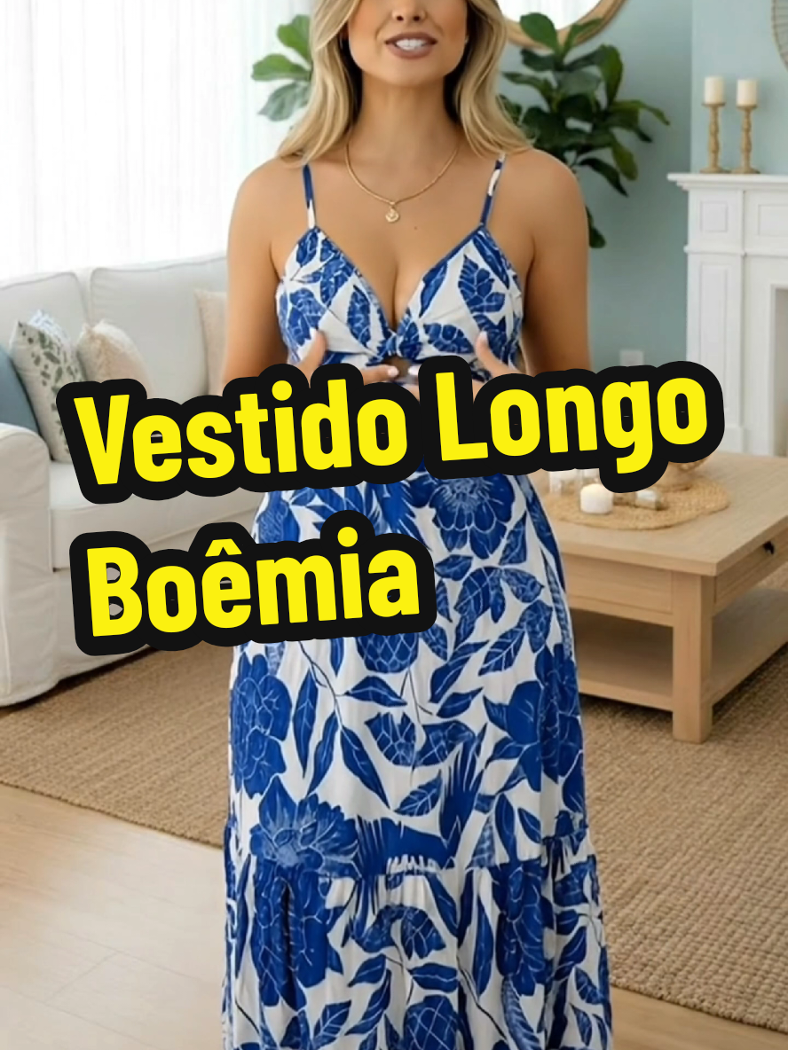Vestido Longo Boêmia por menos da metade do preço no TikTok Shop. Estampa charmosa, recortes estilosos e caimento leve. Ideal pra férias, brunch ou aquele momento especial com estilo. #vestido #vestidos  #moda #modafeminina  #tiktokshop 